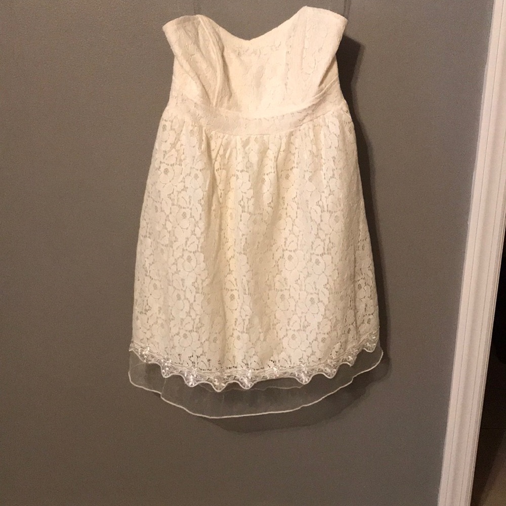 White, Strapless Dress